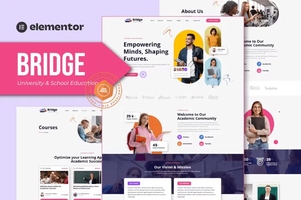 Bridge – Elementor Template Kit for University & School Education