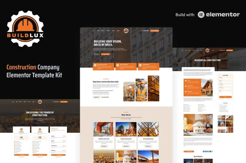 Buildlux: Elementor Template Kit for Construction Companies