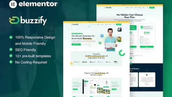 Buzzify – Elementor Template Kit for Social Media Marketing Agency