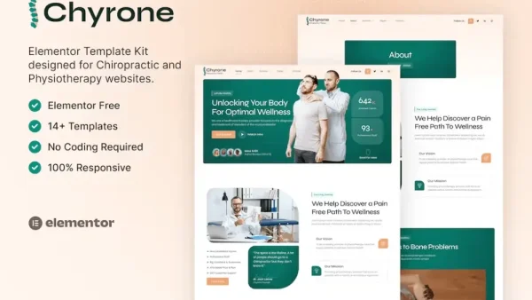 Chyrone – Elementor Template Kit for Chiropractic & Physiotherapy