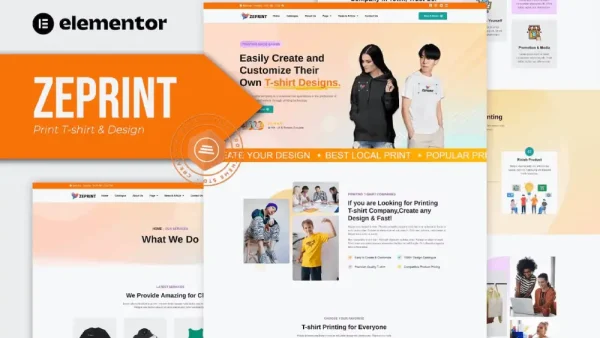 Zeprint – Elementor Pro Template Kit for Print & T-shirt Design