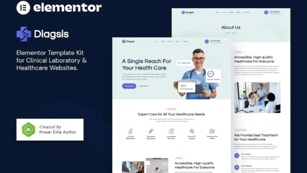 Diagsis – Elementor Template Kit for Clinical Labs & Healthcare