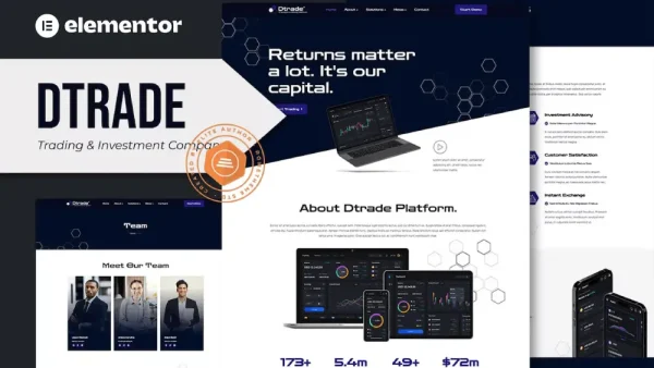 Dtrade: Elementor Kit for Trading & Investment Companies