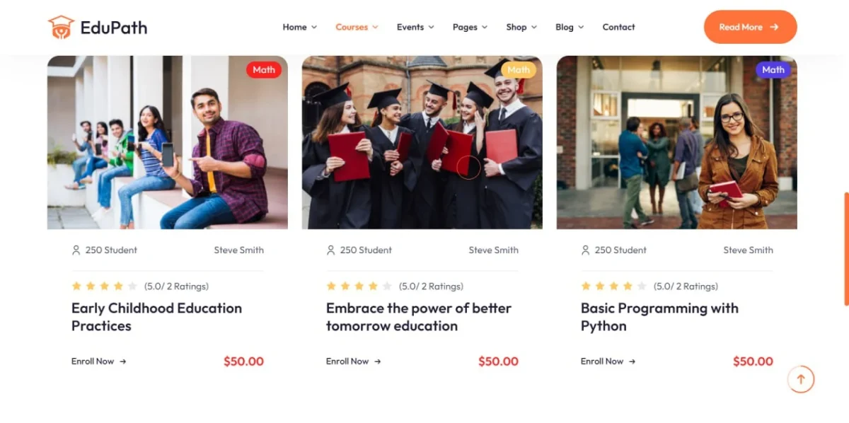 Edupath - HTML Bootstrap Template for Educational Institutions