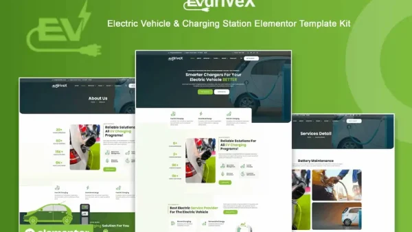 EVdriveX – Elementor Kit for Electric Vehicles & Charging Stations