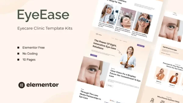 EyeEase – Elementor Template Kit for Eyecare Clinics