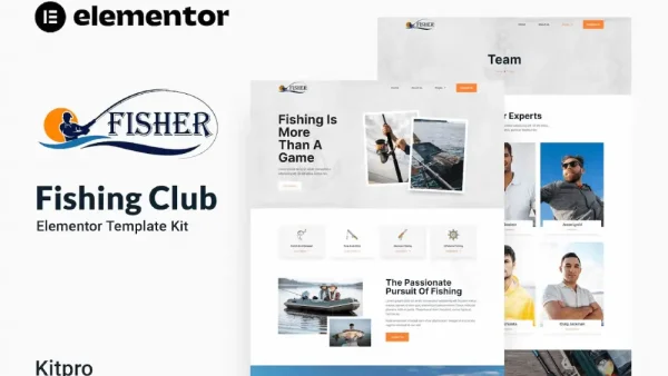 Fisher: Elementor Template Kit for Fishing Clubs and Businesses