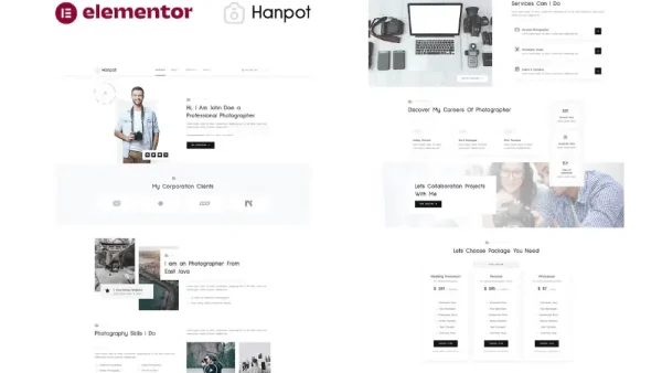 Hanpot: Elementor Template Kit for Personal Photography & Portfolios