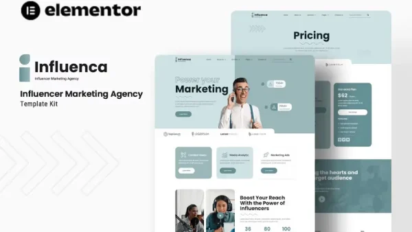 Influenca – Elementor Template Kit for Influencer Marketing Agencies