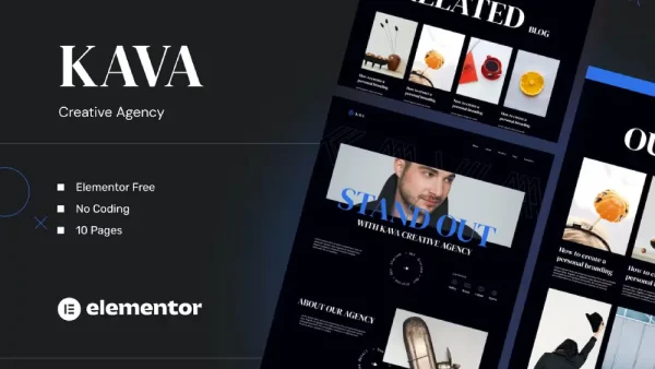 Kava: Elementor Template Kit for Creative Agency Websites