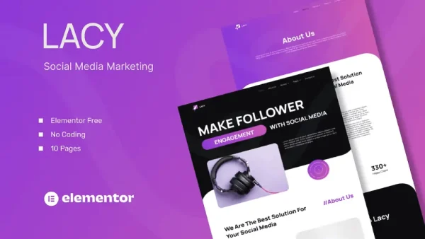 Lacy: Elementor Template Kit for Social Media Marketing