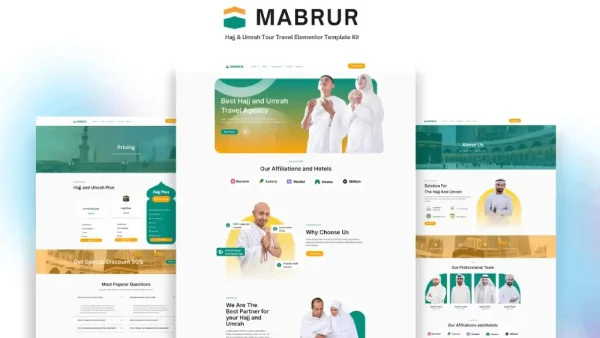 Mabrur – Elementor Template Kit for Hajj & Umrah Tours