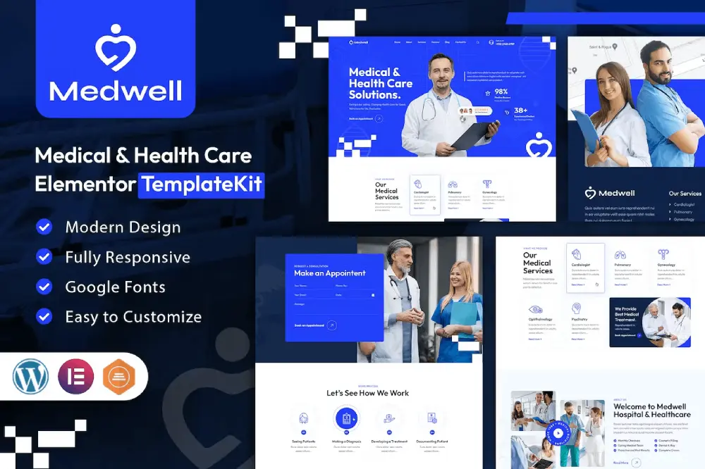 Medwell – Elementor Template Kit for Medical & Health Care