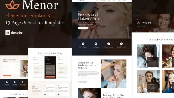 Menor – Elementor Pro Template Kit for Makeup Artists & Hair Stylists