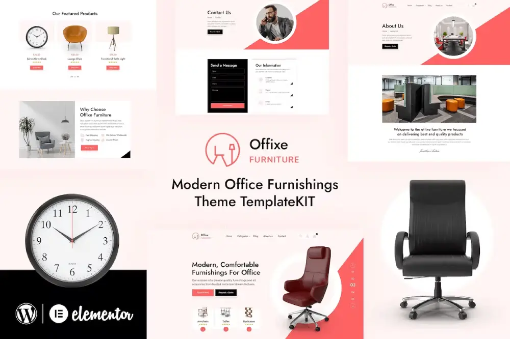 Offixe: Stylish Furniture Elementor Template Kit for Modern Office Design