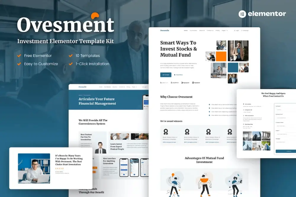 Ovesment – Elementor Template Kit for Investment & Finance