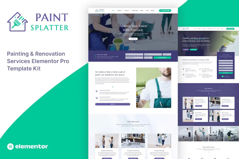 Paint Splatter: Elementor Template Kit for Painting & Renovation Services