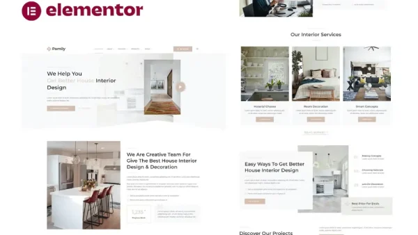 Pamily: Elementor Template Kit for House Interior Design