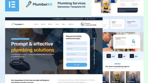 PlumberKit – Elementor Template Kit for Plumbing Services