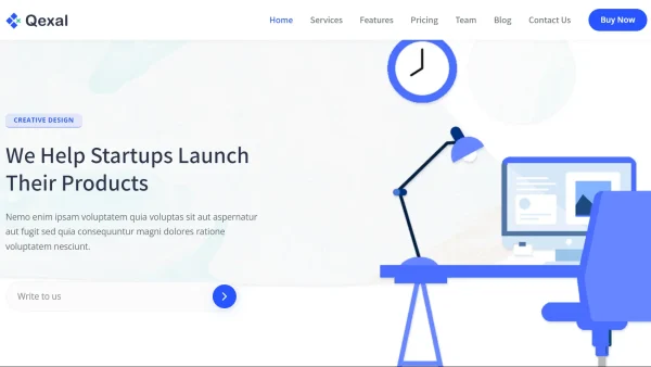 Qexal - Stylish HTML Landing Page Template for Startups
