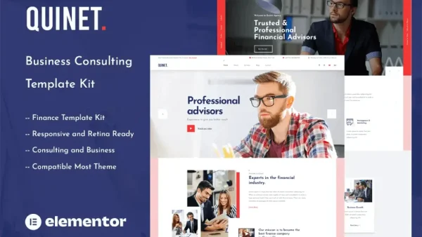 Quinet – Elementor Template Kit for Business Consulting Services