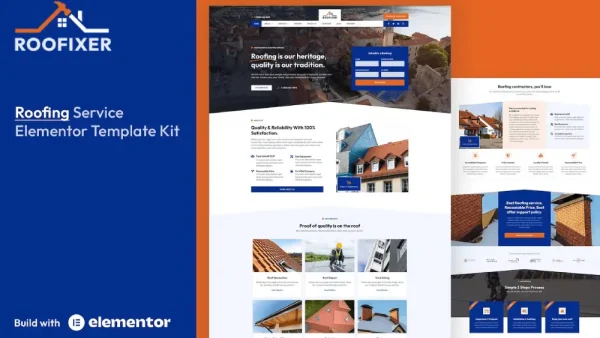 Roofixer: Elementor Pro Template Kit for Roofing Service Professionals