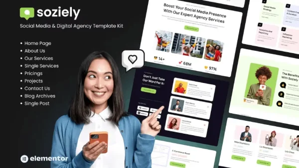 Soziely: Elementor Kit for Social Media & Digital Marketing Agencies