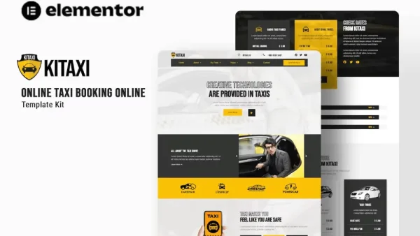 Kitaxi: Elementor Template Kit for Online Taxi Booking & Cab Services