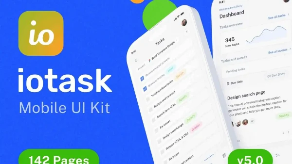 IOTask - Mobile UI Kit for SaaS Project Management Apps