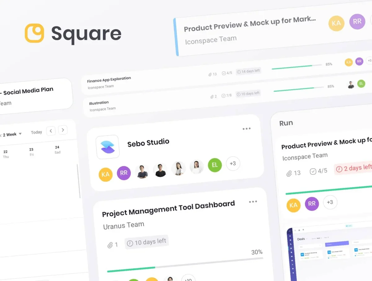 Square Dashboard UI Kit: 300 Screens for Web and Mobile Dashboards