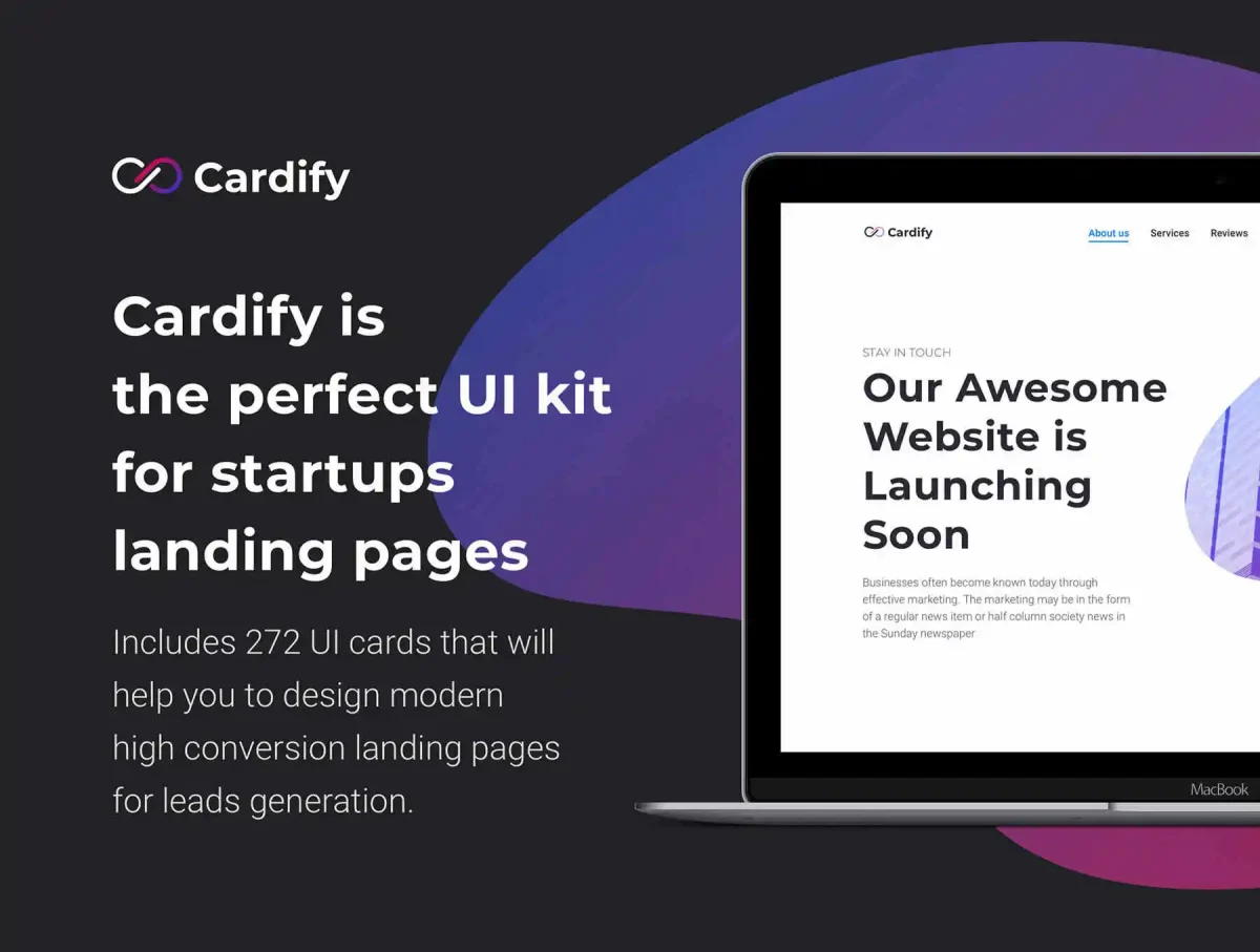 Cardify Startup UI Kit - 272 UI Cards for Modern Landing Pages