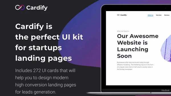 Cardify Startup UI Kit - 272 UI Cards for Modern Landing Pages