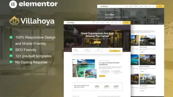 Villahoya: Elementor Template Kit for Villa & Vacation Rentals