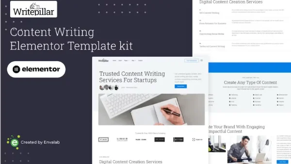 Writepillar – Elementor Template Kit for Content Writing Services