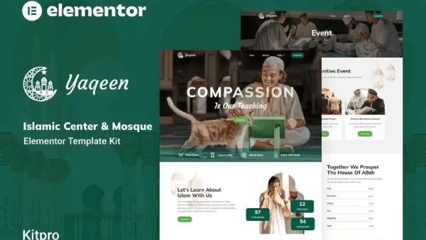 Yaqeen – Elementor Template Kit for Islamic Centers & Mosques