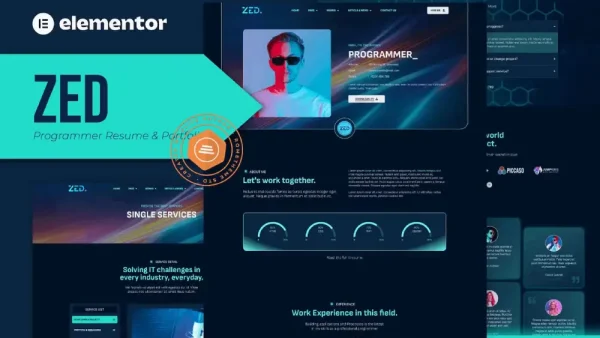 Zed – Elementor Template Kit for Programmer Resume & Portfolio