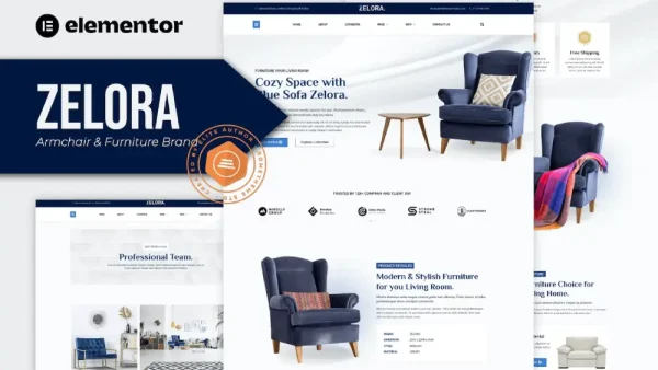 Zelora: Elementor Template Kit for Armchair & Furniture Brands