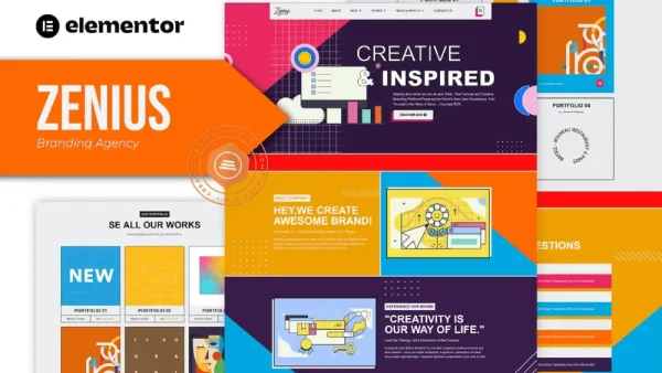 Zenius: Elementor Template Kit for Colorful Branding Agency Websites