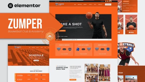 Zumper – Elementor Template Kit for Basketball Clubs & Sports Academies