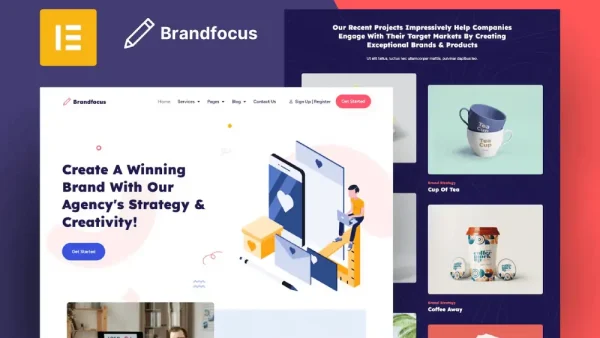 Brandfocus – Elementor Template Kit for Branding Agency Services