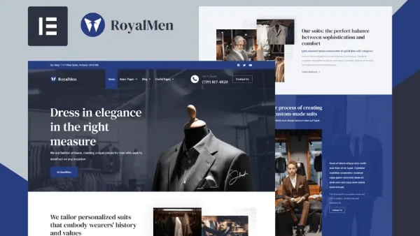 RoyalMen – Elementor Template Kit for Tailored Suits