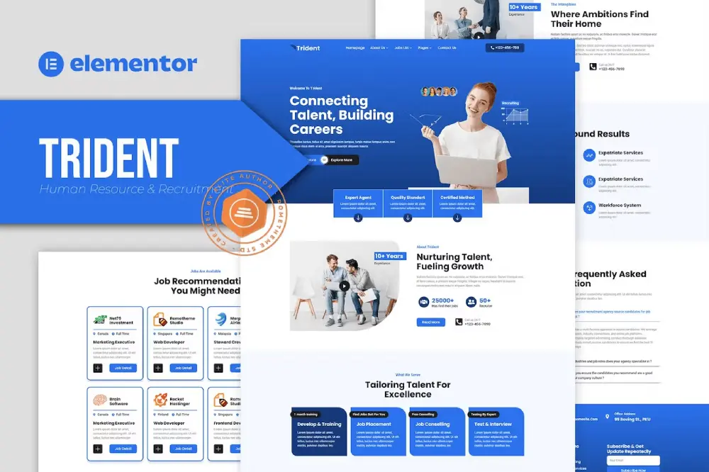 Trident – Elementor Template Kit for HR & Recruitment Agencies