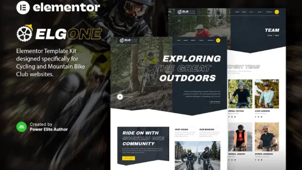 Elgone: Elementor Kit for Cycling & Mountain Bike Club Websites