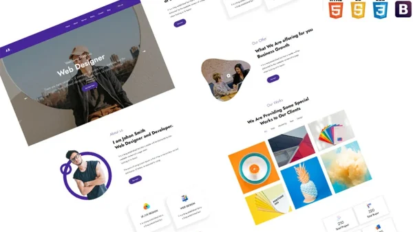 Ab - One Page CV/Resume/Portfolio Template - Stylish Personal Showcase