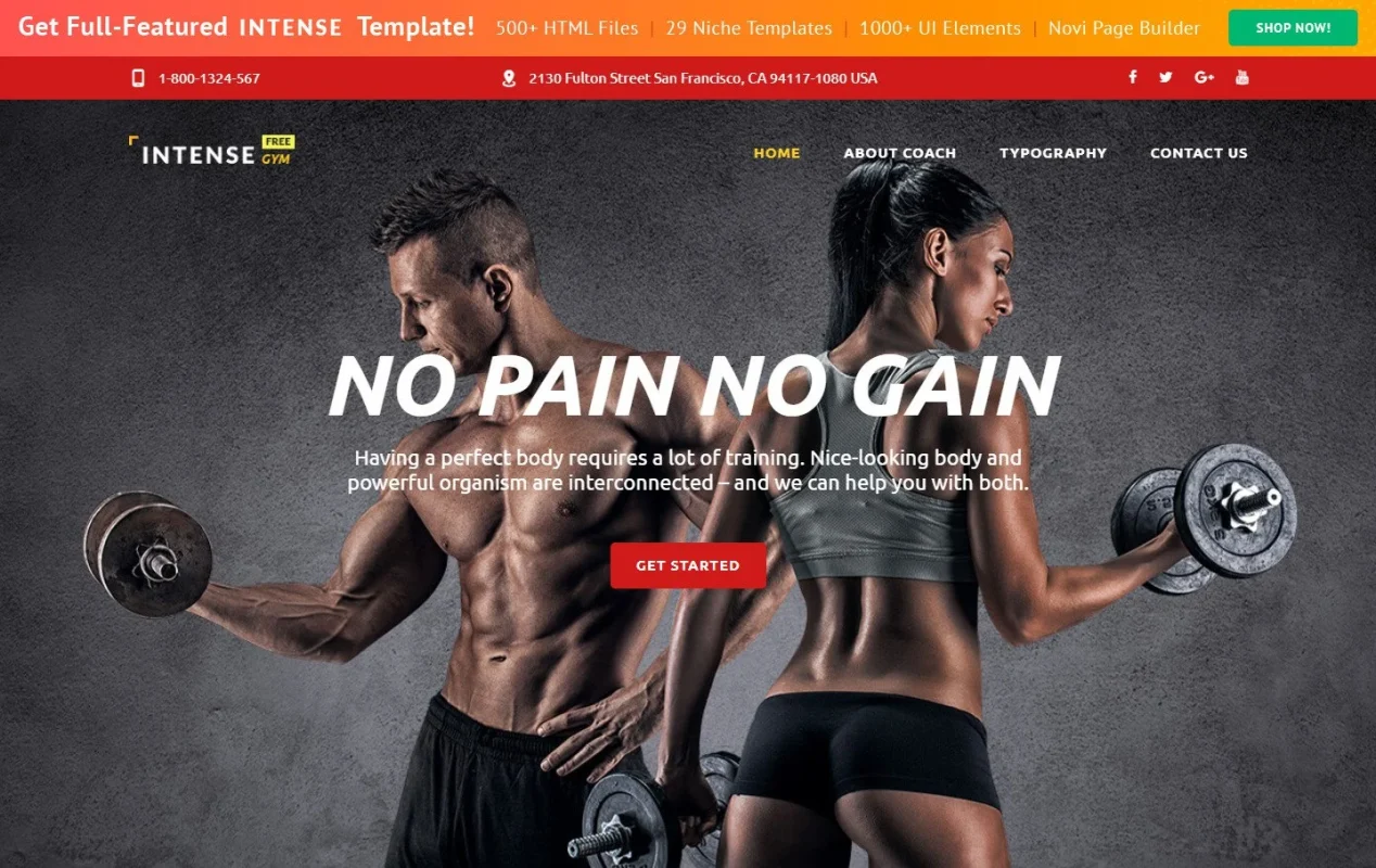 HTML5 Theme for Sport Website Template