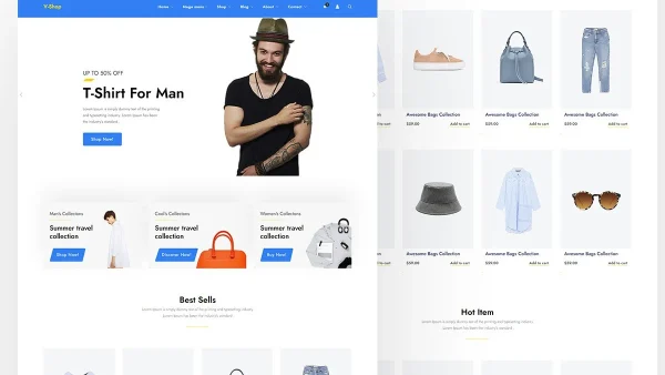 V-shop Creative E-commerce HTML Template - Online Store Solution