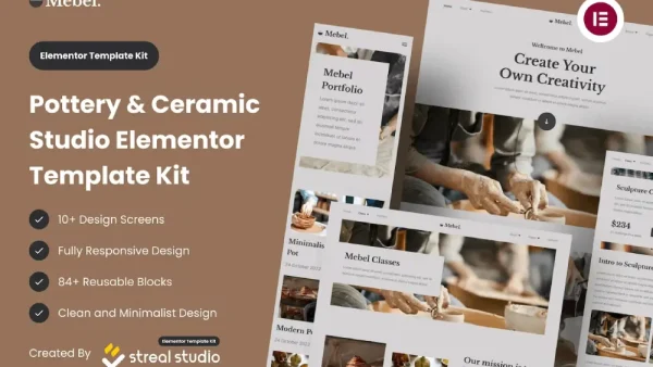 Mebel: Elementor Kit for Pottery & Ceramic Studio Websites