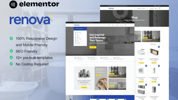 Renova – Elementor Template Kit for Kitchen & Bathroom Supplies Store