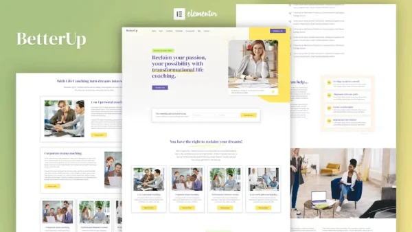 BetterUp – Elementor Template Kit for Business Coaching & Mentoring