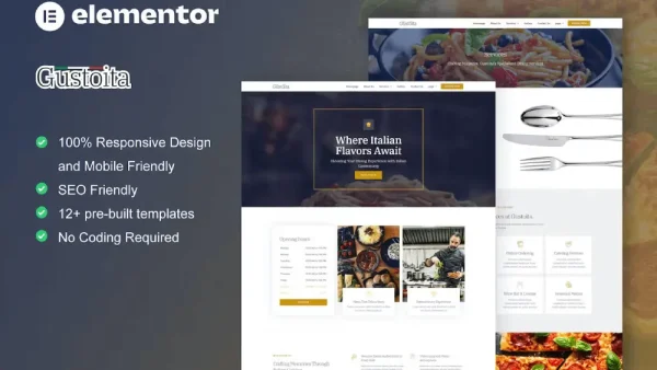 Gustoita – Elementor Template Kit for Italian Restaurants